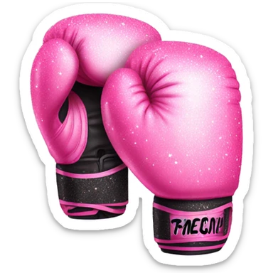 Pink ombre boxing gloves with glitter  sticker