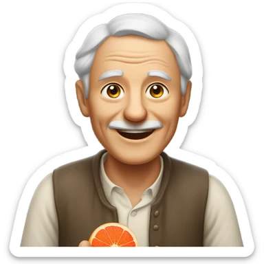 Grapefruit with a old guy sticker