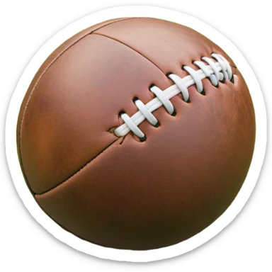 Cinematic Realistic image of an AFL ball resting on a lush, grassy field, showcasing weathered leather textures and intricate markings, bathed in soft, natural lighting that emphasizes its iconic role in the game sticker