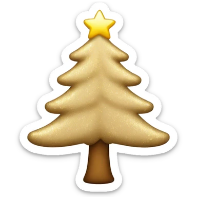 Beige Christmas emoji Christmas tree sparkly sticker