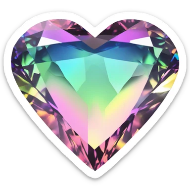 Heart shaped 56-carat rainbow diamond sticker