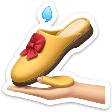 hand holding a slipper about to slap someone sticker