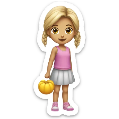 Petite fille métisse fait de la balançoire sticker