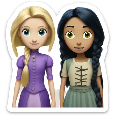 Coraline jones next to Rapunzel sticker