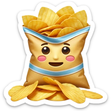potato chips with taped mouth sticker