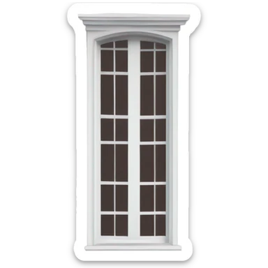 Porch red shutters on windows  sticker