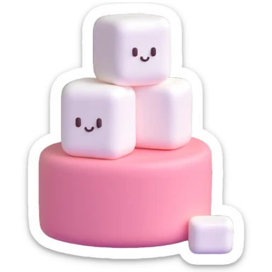 marshmallow with soft puffy texture sticker