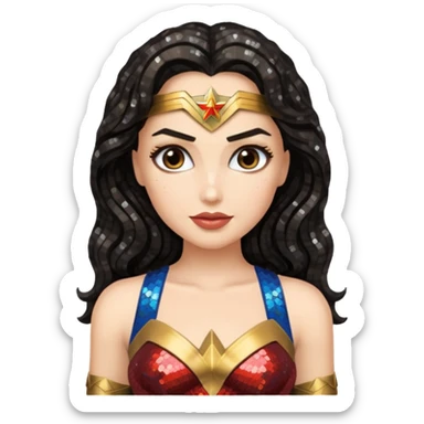 Wonder Woman with Sequin Outfit sticker
