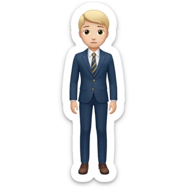 Young man, tailored trousers, a crisp button-down shirt, a blazer, and tie

 sticker
