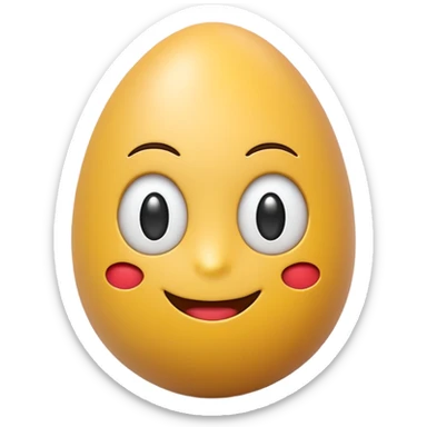 3D emoji egg, Apple style, isolated on soft pastel background, high-resolution, minimalistic, plastic texture, soft lighting, realistic shadows, style similar to iOS emoji, front-facing, centered sticker