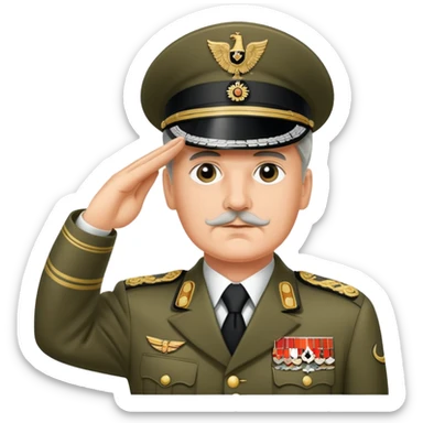 40s german dictator with uniform saluting sticker