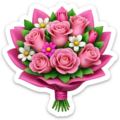 bologna meat pink flower bouquet  sticker