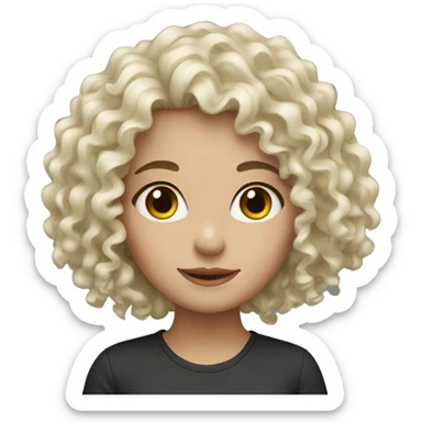 girl curly, white skin graphic designer  sticker