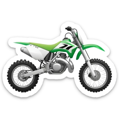 Dirt bike blanche et verte sticker