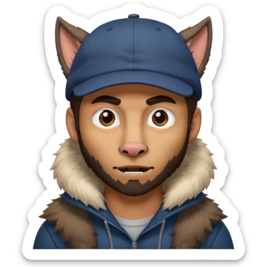 Un hombre lobo tenga gorra sticker