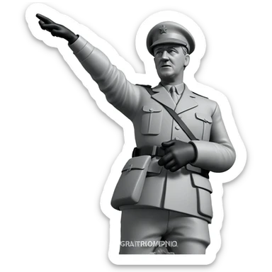 monochrome world war ii soldier sticker