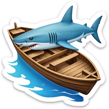 Boat with shark sticker
