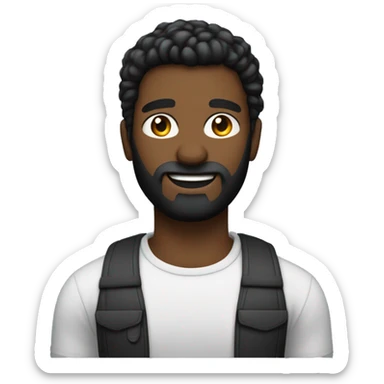 Homem negro, com barba e cabelo preto, com barra acima da cabeça, perna esquerda flexionada a frente do corpo, perna direita estendida para trás sticker