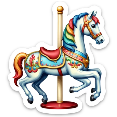 A colorful carousel horse sticker