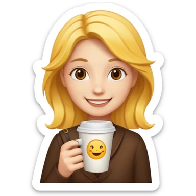 Sunshine holding a coffee sticker