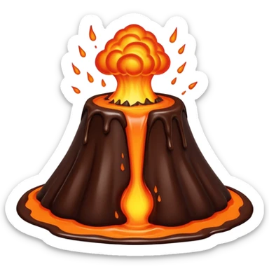 Volcano Experiment instead fire chocolate is coming out  sticker