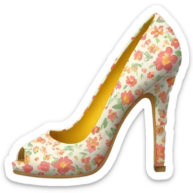 floral patterned high heel sticker