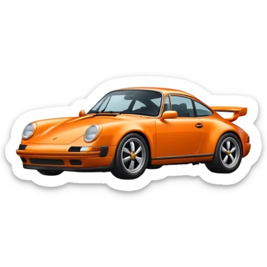 orange porshe sticker