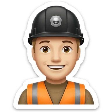 garbage man with black helmet sticker