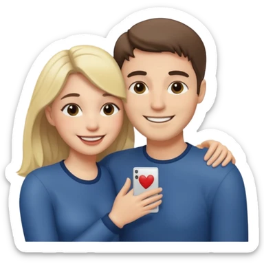 Couple hugs polaroid sticker