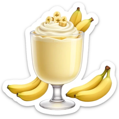 Banana pudding in a goblet with diced bananas  sticker