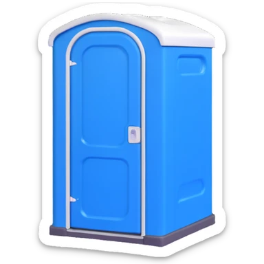 portable toilet portaloo 3D blue plastic white roof realistic but friendly sticker