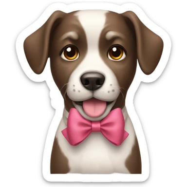 Dog with a bow sticker