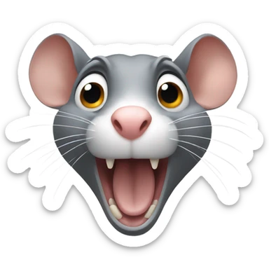 a shocked rat puts its hand sticker