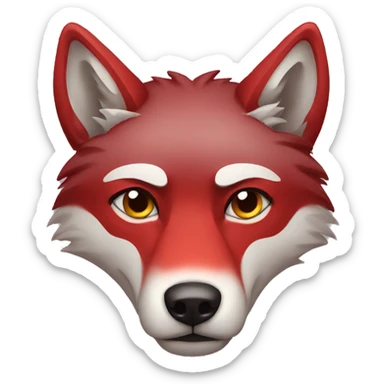 Red sad wolf sticker