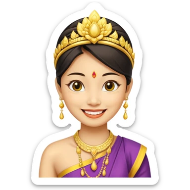 It is meant to depict a Thai woman, a yellow Asian, in the standard attire of her country.The emote is meant to depict a Thai woman in the classic attire of her country. sticker