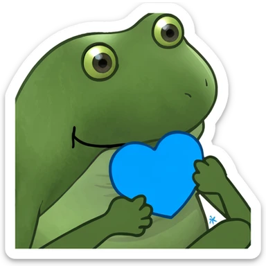 Kissing emoji with blue heart  sticker