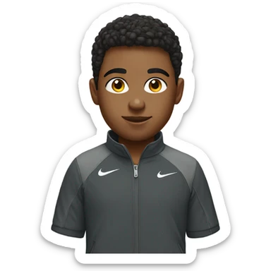 A boy wearing a Nike tech sticker