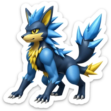 Lucario-Luxray-Fakémon-hybrid-creature (full body)  sticker