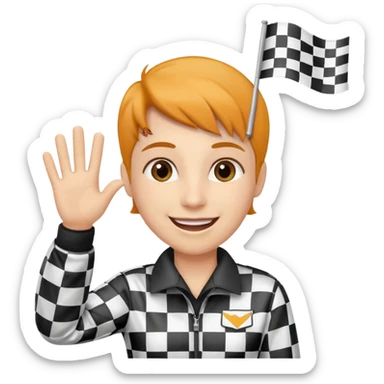 SONO UN DIRETTORE DI GARA AUTO E SBANDIERO CON LA BANDIERA A SCACCHI PUOI GENERARE MENTRE SBANDIERO AUTO   E LE AUTO? sticker