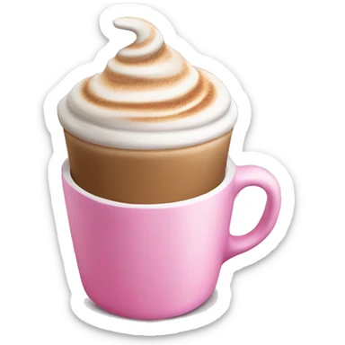 Cappucino with pink cup sticker