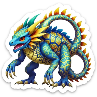 Colorful Exotic Pokémon-Digimon-Monster-Beast-Fakémon-hybrid-creature (full body) sticker