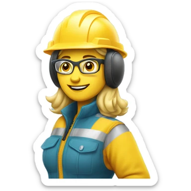 nna reine des neige avec un casque e chantier sticker