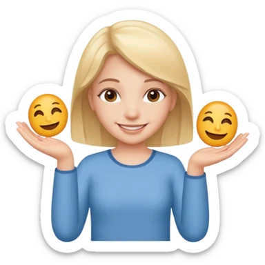 girl holding a six in one hand and a seven in the other hand sticker