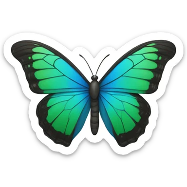 Blue and green butterfly sticker