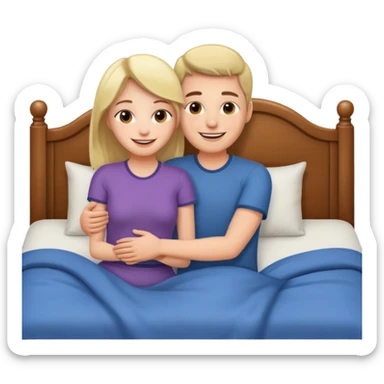 NAKED couple on bed sticker