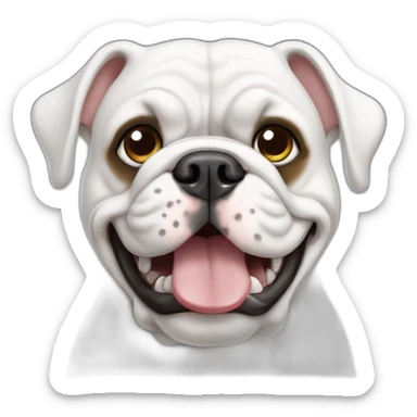 White colored France-BullDog sticker