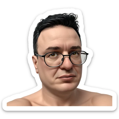 black-haired boy with glasses sticker