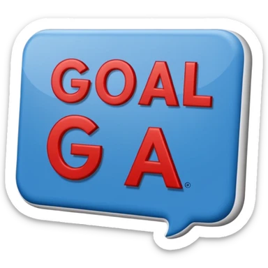 Word “Goal” sign comic style blue (#00A3E0) and red (#F9423A)  sticker