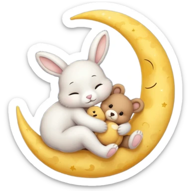🐰🧸🌙 Sleepy cuddle bunny sticker
