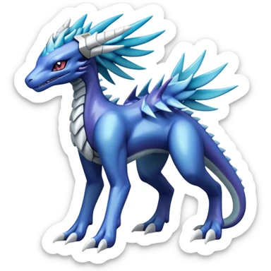  Cool Cute Edgy Shiny Godly Ethereal Digimon-Suicune-Dialga-Reptile full body sticker